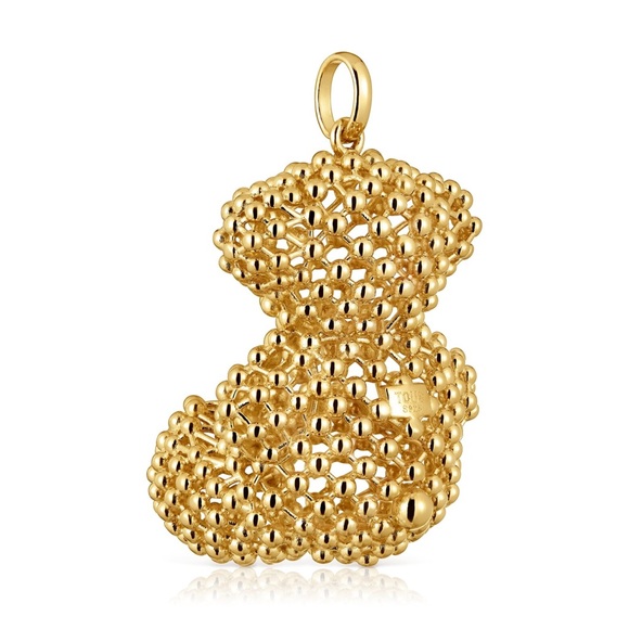 NEW TOUS Bold Bear texturized gold pendant 18 kt - Picture 2 of 8